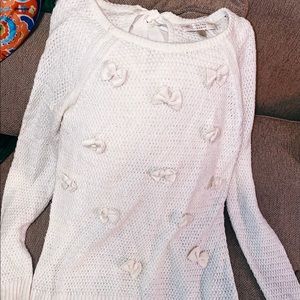 Lauren Conrad Runaway White Bow Sweater